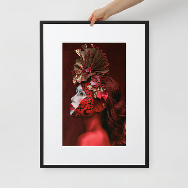 Red Baroque | Matte Paper Framed Poster With Mat
