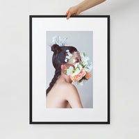 Floral Mask | Matte Paper Framed Poster With Mat