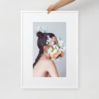 Floral Mask | Matte Paper Framed Poster With Mat
